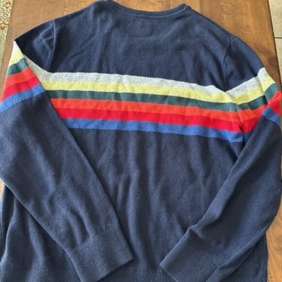 Gap Navy With Colorful Stripes Size XL Sweater Wool Blend - Picture 5 of 5